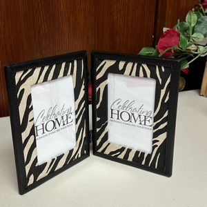 Celebrating Home Zebra canvas and faux leather Photo frame